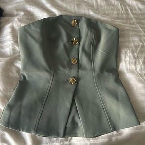 Express - sleeveless, strapless button shirt